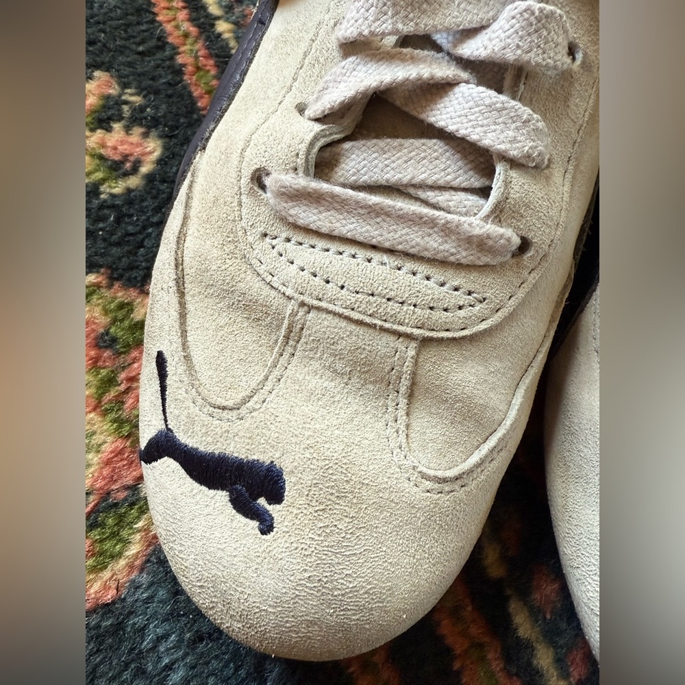 Vintage RARE Puma Speedcat suede Sneakers gray / navy blue sz 8.5 / 39 - Picture 6 of 16